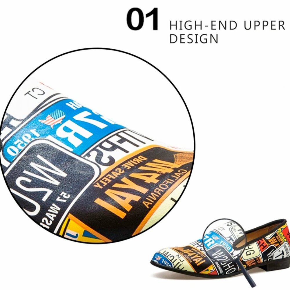 MeiJiaNa~ U.S. License Plate, Fashion- Loafer, Slip-On Shoes- Size 10- B09C3L711 - Picture 3 of 17